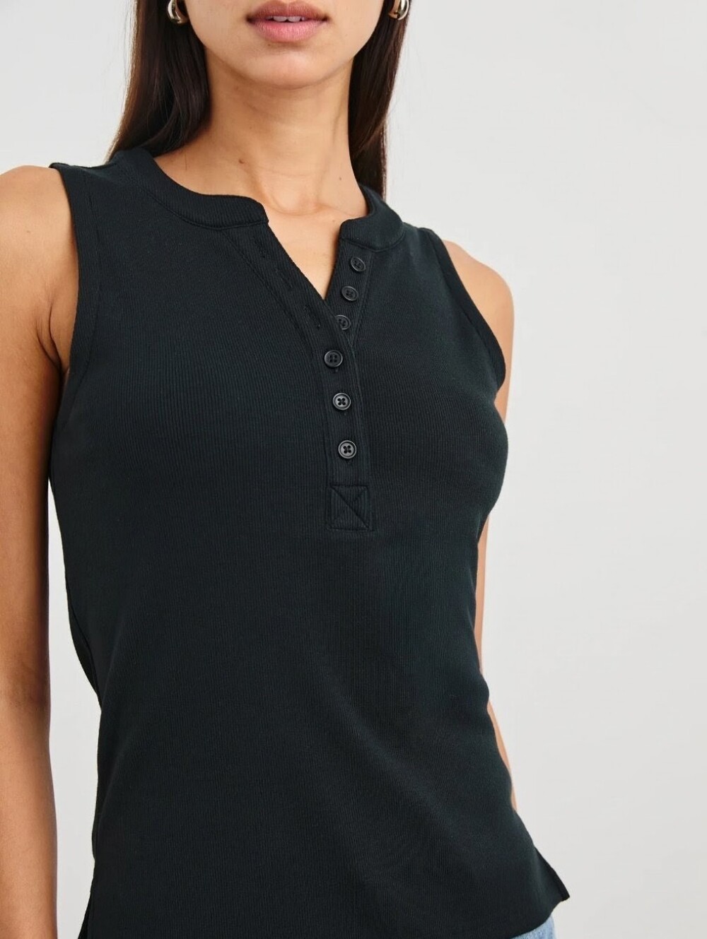 Rails Mayla Black Ribbed Tank